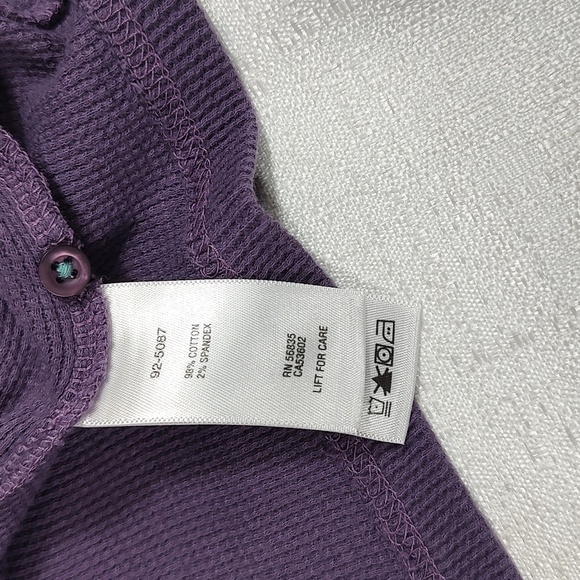 Cabela's Shirts Purple Waffle Long Sleeve 1/4 Button Up Outdoor Women Size Large - Picture 4 of 9